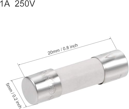 Miniatura 2 de uxcell Cartucho de cerámica fusibles 1A 250V 0.197x0.787 in lento golpe reemplazo para amplificador de audio estéreo cerámica 6 unids
