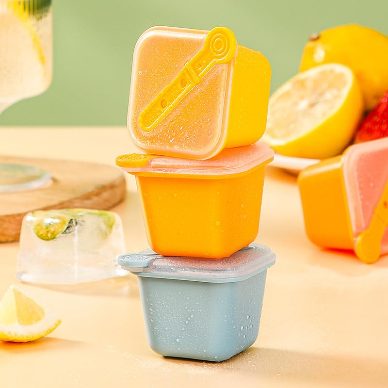 Molde para cubos de hielo grandes con tapa, pack de 3 miniatura 1