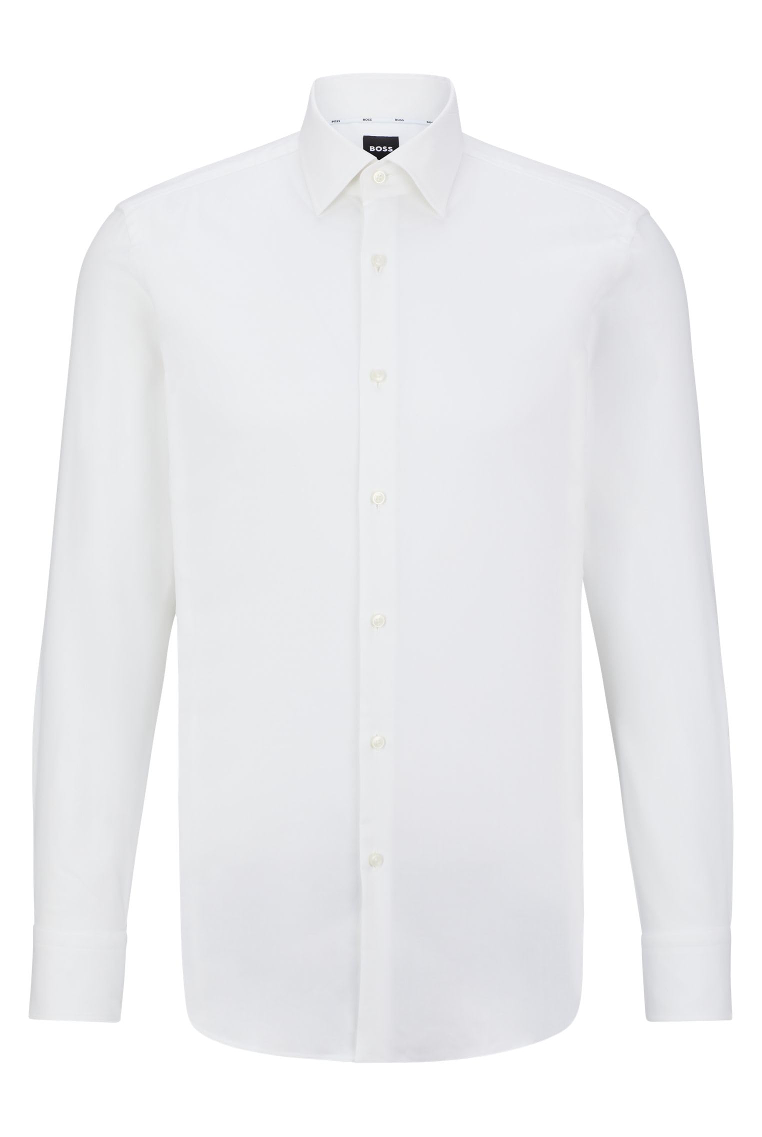 BOSS Camicia da uomo H-HANK-kent-C1-214 Slim Fit Twill in cotone elasticizzato facile da stirare