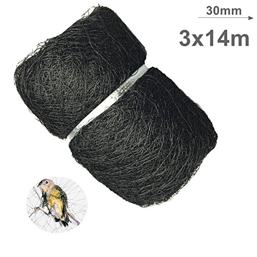 Generic Yellow 3x14M Mesh 30mm 1 pc 110D/2ply nylon bird netting