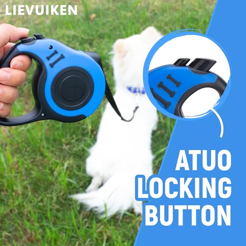 Retractable Dog Leash Automatic Telescopic Tractor Dog Tape, Pet Tape 10/16 FT Durable and Convenient, with Non-Slip Handle, Suitable for Small and Medium-Sized Dogs Blue - Image 4