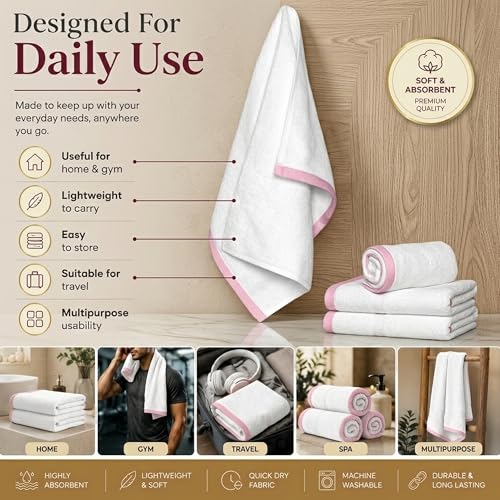 Image of Divine Casa 4 Piece Cotton Hand Towel Set 500 GSM (60 x 40 cm) | Gray Hand Towels | Soft Absorbent Quick Dry Towels