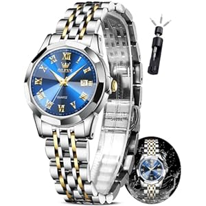 OLEVS Watches for Women Diamond Women’s Wrist Watches, Small Wrist Stainless Steel Watch for Women, Fashion Dress Analog Quartz Ladies Watch