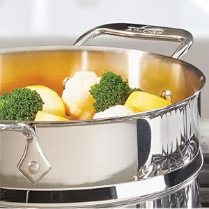   All-Clad-Specialty-Stainless-Steel-Stockpot-Multi-Pot-with-Strainer-3-Piece-5-Quart-Induction-Oven-Broiler-Safe-600F-Strainer-Pasta-Strainer-with-Handle-Pots-and-Pans-Silver