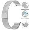 OFFCUP Metal Magnetic Watch Band, 20mm Metal Watch Straps, Mesh Woven Quick Release Watch Strap Adjustable Stainless Steel Replacement Straps with Magnetic Clasp, Smart Watch Wristbands (Silver) #1