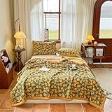 Odot Trapunta Inverno per Letto Singolo Matrimoniale Una Piazza e Mezza, 2,5 Tog Trapunta Leggera Primaverile Piumino Estivo Coperta Trapuntatura Traspirante e Morbido (Tulipani gialli,220 * 240cm)