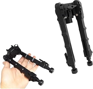 2021 QD Bipod Black Tactical Bipod 7 inch - 8.5 inches Extension Flat Adjustable Stable - HWZ