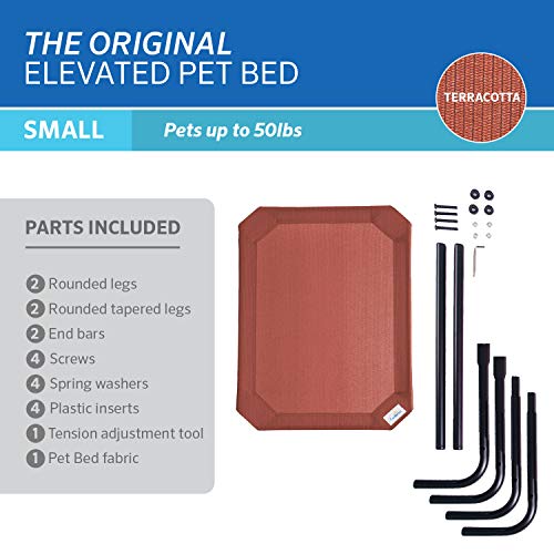 Image of Coolaroo Original Elevated Dog Bed - Breathable Off-The-Ground Pet Bed with Cooling Fabric, Joint Relief & Moisture-Resistant Fabric, 100% Recyclable, Easy Clean, Terracotta, Small