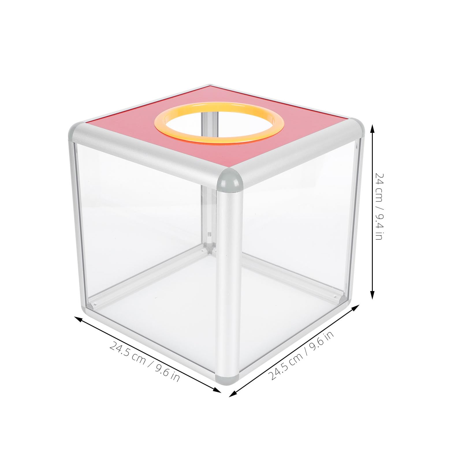 INOOMP Caja Transparente para Sorteo Cerradura Segura y Estructura Resistente de Aleación de Aluminio, Diseño Simple y Elegante para Oficina y Papeleo