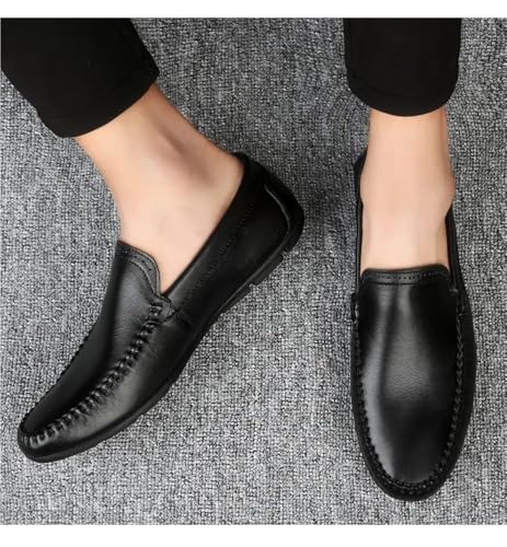 Men's Driving Loafers PU Leather Prom Fashion Solid Color Round Toe Casual Slip Resistant Dress Slip-on3