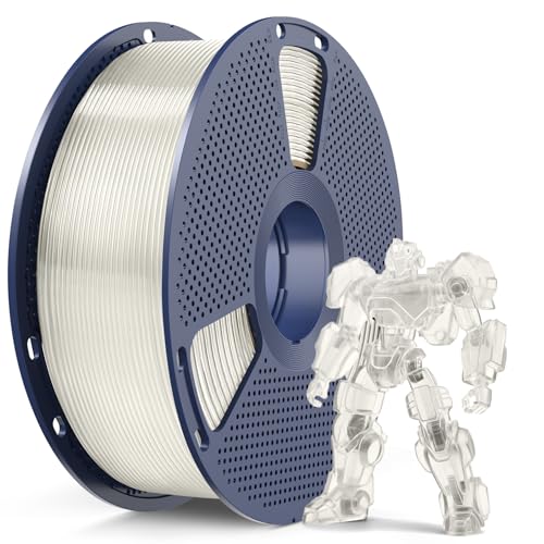 SUNLU PETG Filament 1.75 mm, Durabilidad y Flexibilidad Insuperables, Filamento PETG para Impresora 3D de alta, Compatible con la Mayoría de Impresoras 3D FDM, Bobina de 1 kg, petg Transparente Blanco