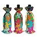 3pcs Autismo Concienciación Puzzle Colorido Botella de Vino Cubierta Bolsa de Vajilla para Decoración