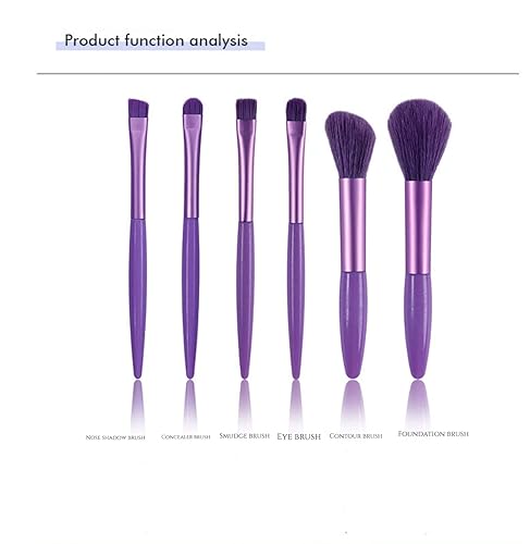 Miniatura 5 de Dhjrefhhd Juego de 6 brochas de maquillaje, brochas de maquillaje simples de moda, base, rubor, sombra de ojos, corrector de pestañas, bolsa OPP