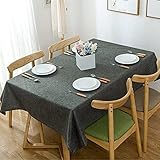 Mantel Rectangular de Lino y algodón, Resistente, Antiarrugas, Antipolvo, Lavable, Ideal para Decorar la Mesa del Comedor. (Café Oscuro, 140 x 180 cm)