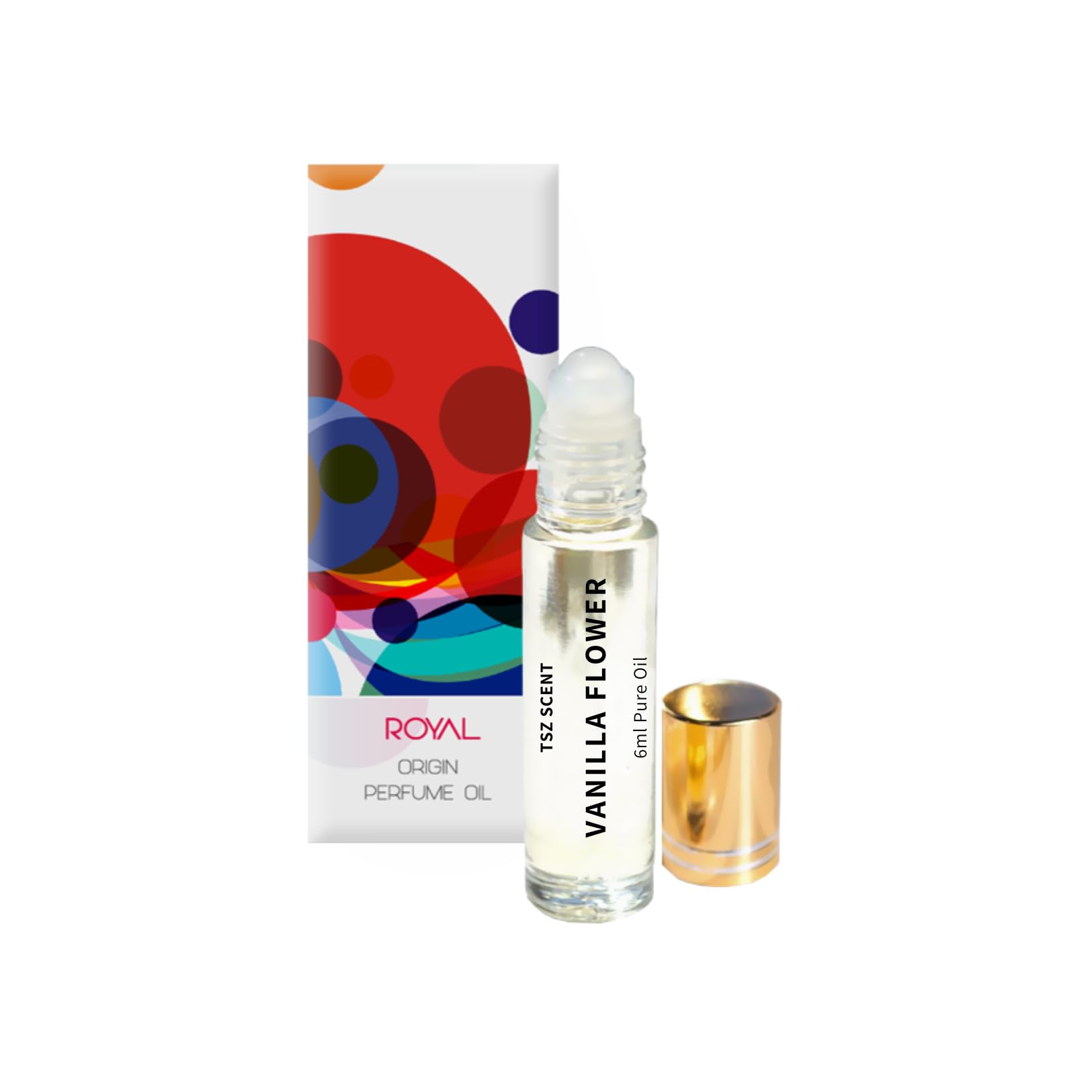 TSZ Scent Vanilla Flower Perfume for Women and Girls - Long Lasting Concentrated Oil 6ml Roll-On, Playful and Fruity Fragrance
