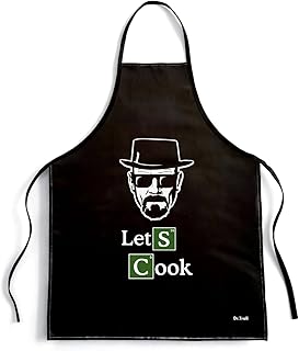 Dr. Troll Delantal de Cocina Negro Let's Cook - Diseño Icónico de Chef con Sombrero y Gafas