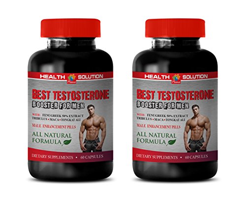 Testosterone Booster Vitamins - Best Testosterone Booster for Men - Fenugreek Capsules for Men - 2 Bottles 120 Capsules