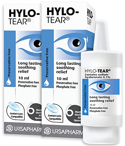 HYLO Tear - Double Pack Preservative Free Eyedrops Sodium Hyluronate 0.1%- Eye Drops to Lubricate Dry Eyes 2x10ml