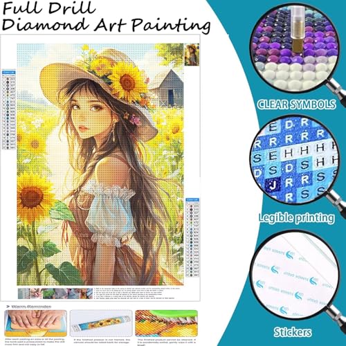 Peinture diamant fleurs 80x100cm kit full drill loisir creatif