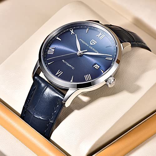 HaiQin Pagani Design Classic Men's Automatic Mechanical Watch Japanese NH35A Movement Synthetic Sapphire Leather Strap Waterproof Casual Business Wristwatch… - Image 3