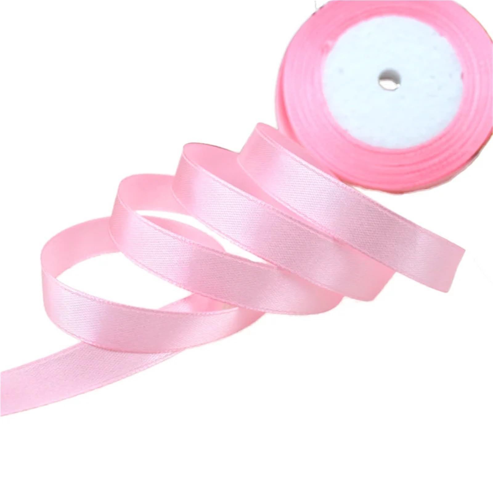 Satinband Rosa Satinband in Mehreren Größen for einseitige Geschenkverpackungen, Weihnachtsbänder FüR Geschenkverpacken