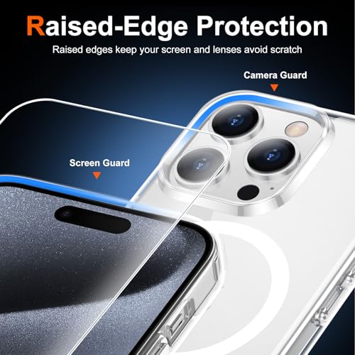 Image of TPU For iPhone 15 Pro Max Case Clear,[Compatible With Magsafe][Anti-Yellowing][Military-Grade Protection] Shockproof Case Slim Phone Holsters Case For iPhone 15 Pro Max 6.7 Inch