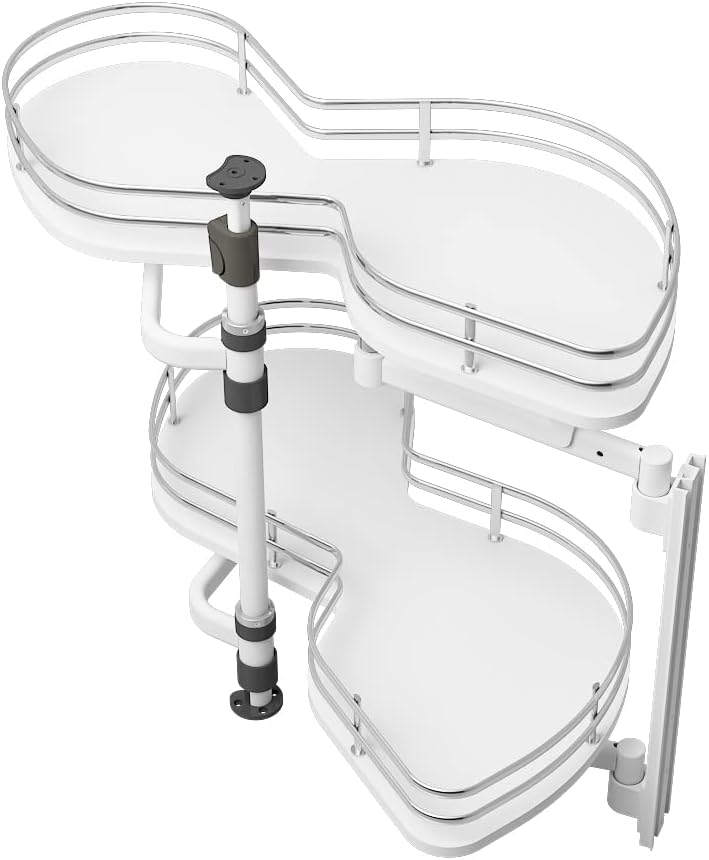 VADANIA Kitchen Cabinet Blind Corner Pullout Organizer for 800mm Cabinet, 2 Tiers Swing Tray, Soft Close, Right Handed Open