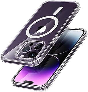 ESR Krystec Clear Case with HaloLock Compatible with iPhone 14 Pro Case, Compatible with MagSafe, Ultra-Yellowing Resistant, Shockproof Military-Grade Protection, Polycarbonate Buttons, Clear