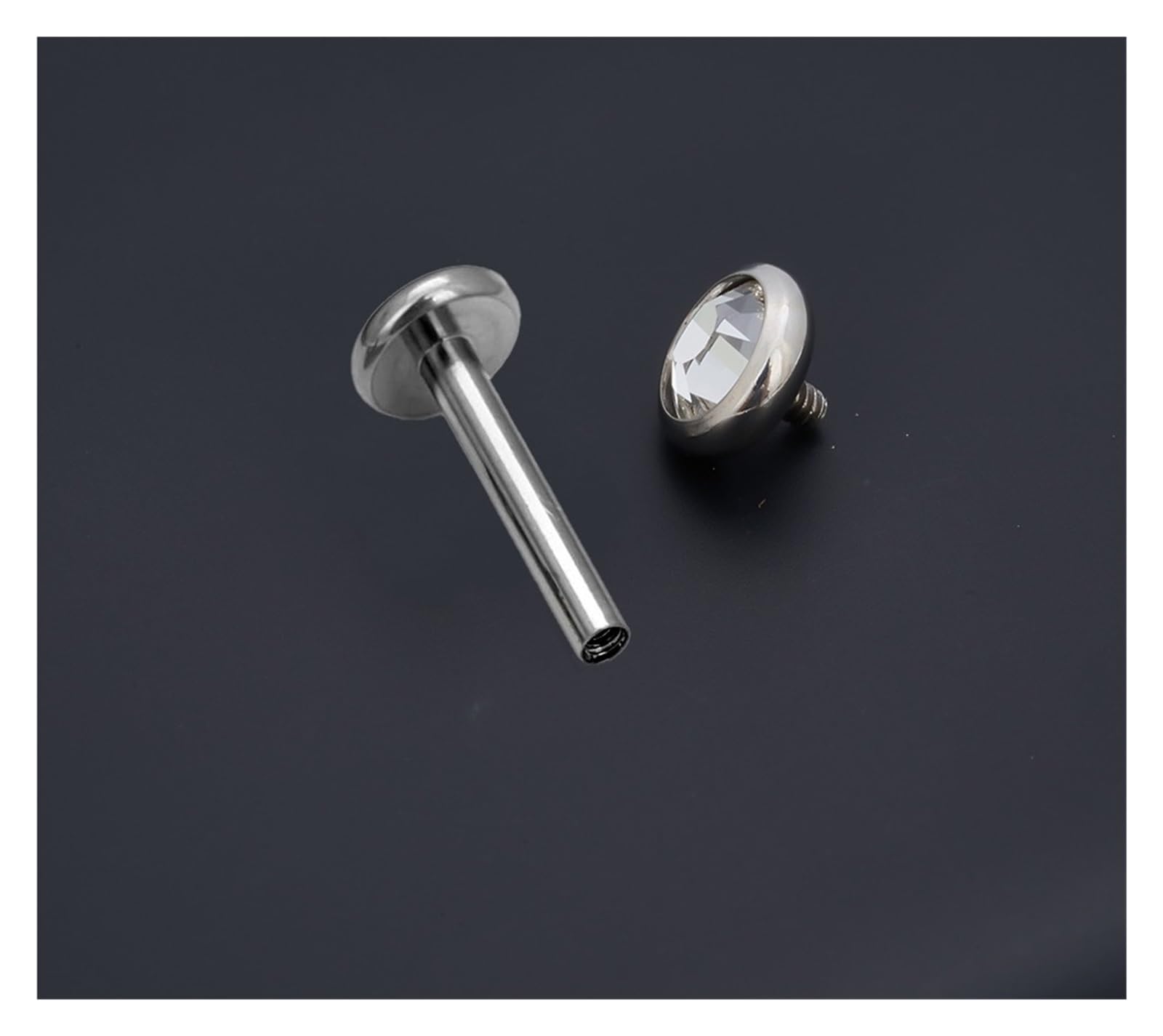 G23 tytan wewnętrznie gwint Labret Piercing klejnot z cyrkonii Orelha chrząstka Tragus nos kolczyk wargi Stud Piercing Helix biżuteria do ciała(1.2x12x5x4mm,10pcs A)