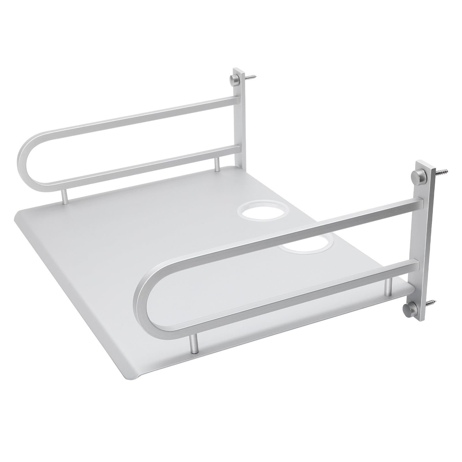 Mensola da Muro in Alluminio Argento per Router e Set-top-box, Soluzione di Stoccaggio Compatta per Ufficio e Dormitorio