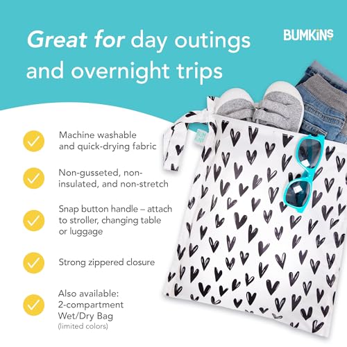 image for Bumkins Waterproof Wet Bag for Baby, Travel, Swim Suit, Cloth Diapers,