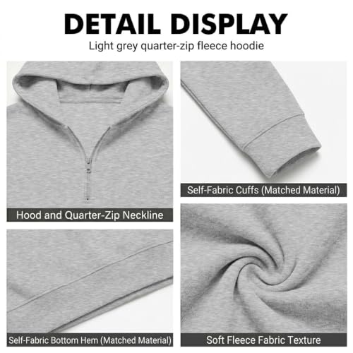 Mens Hoodies Zip Up 1/4 Zip Big and Tall Fleece Classic Travel Hoodie - image 4