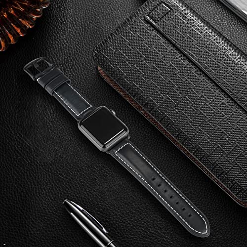 Image of HUAFIY Compatible for Apple Watch Bands 42mm 44mm45mm46mm 49mm 38mm 40mm41mm, Genuine Leather Band Strap for iWatch Series 11 /10 /9 /8,7,6,5,4,3,2,1, Ultra3 2 1