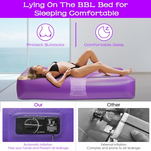 Newly Upgraded BBL Bed with Built-in Pump BBL Bed After Surgery for Sleeping Brazilian Butt Lift Recovery Pillow After Surgery Inflatable BBL Mattress with Hole for Post Surgery Recovery