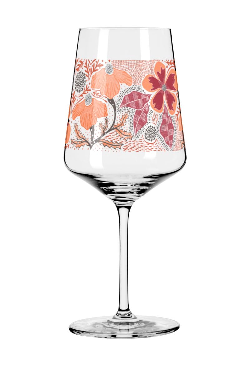 RITZENHOFF 2841021 Aperizzo Glass 500 ml Series Sommerrausch No. 25 Aperitif Glass Flower Motif Colourful Made in Germany
