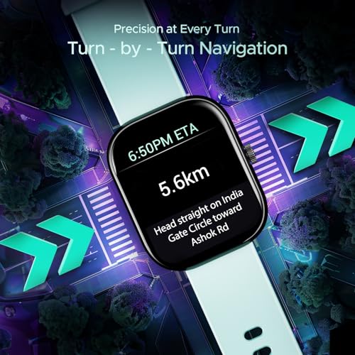 Image of Boat Wave Sigma 3 w /Turn-by-Turn Navigation, 2.01 inch HD Display, BT Calling, Crest+ OS, QR Tray, Watch Face Studio, Coins, Emergency SOS Smart Watch for Men & Women(Mint Green)