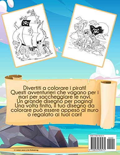 Pirati Libro da Colorare per Bambini dai 4-8 Anni Vol. 2