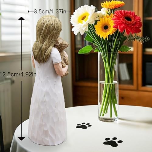 Figurilla estatua Golden Retriever 12.5 cm resina marrón miniatura 3