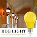 JandCase Yellow LED Bulbs A19, Bug Light Bulbs, Outdoor Porch Lights, 70W Equivalent, Amber Bug Light Bulbs, E26 Base, 9W, for Hallway, Porch, Party Decoration, Holiday Lighting, 6 Pack