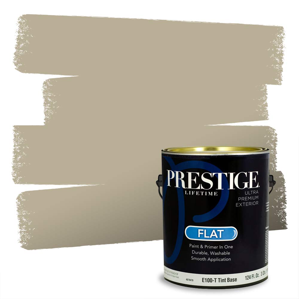 PRESTIGE Paints Exterior Paint and Primer In One, 1-Gallon, Flat, Comparable Match of Benjamin Moore* Sag Harbor Gray*