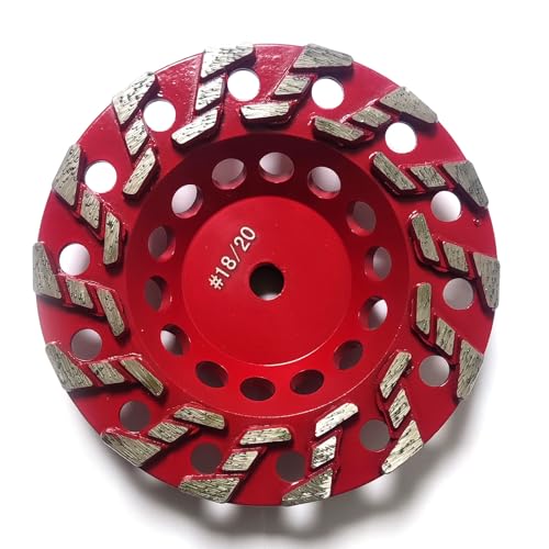 QUISUOSJ 7 High Performance Diamond Grinding Wheels Engineered for Aggressive Concrete Masonry Aint epoxy Mastic and Surface coatings 14 S Segments 5/8-11 Arbor #18/20 Grit.