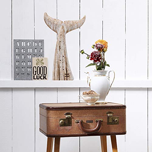 K Kilipes Wood Whale Tail Statue Nautical Tabletop Decor Rustic Whale Tail Distressed Wooden Whale Tail Sculpture Fun Beach Ocean Decor 13.6" H #TOP1