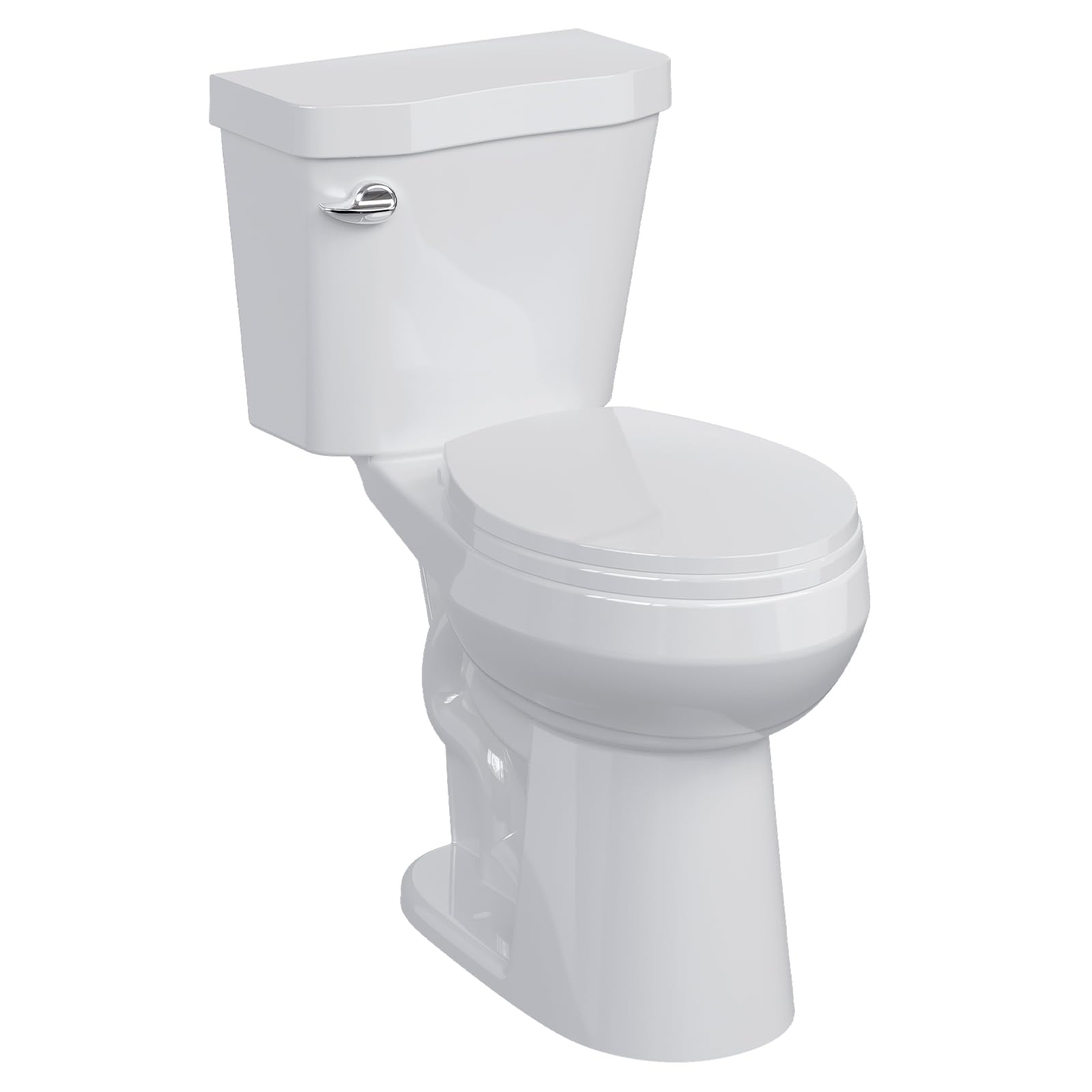 Two-Piece Toilet with Round Bowl, 19 Inch ADA Height for Bathrooms, Soft Close Seat, Toilet with 1.28 Siphonic Flush, 12 Inch Rough In