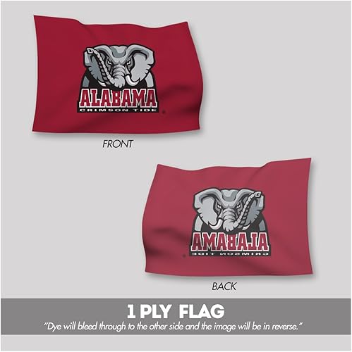 Miniatura 3 de AGAS - Banderas de lancha carmesí con logotipo de elefante de la Universidad de Alabama, 12 x 18 pulgadas, nailon 200D impreso de doble cara con