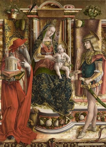 Art Mural Classique d'après Carlo Crivelli, Toile de Maître la Dame de l'Hirondelle