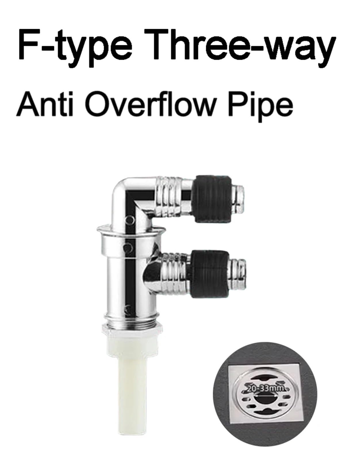 « F » Machine à Laver rotative à Trois Voies Siphon de Sol à Joint spécial Tuyau de Drainage Égout Dispositif de prévention des odeurs et des débordements Toilettes(Anti Overflow Pipe)