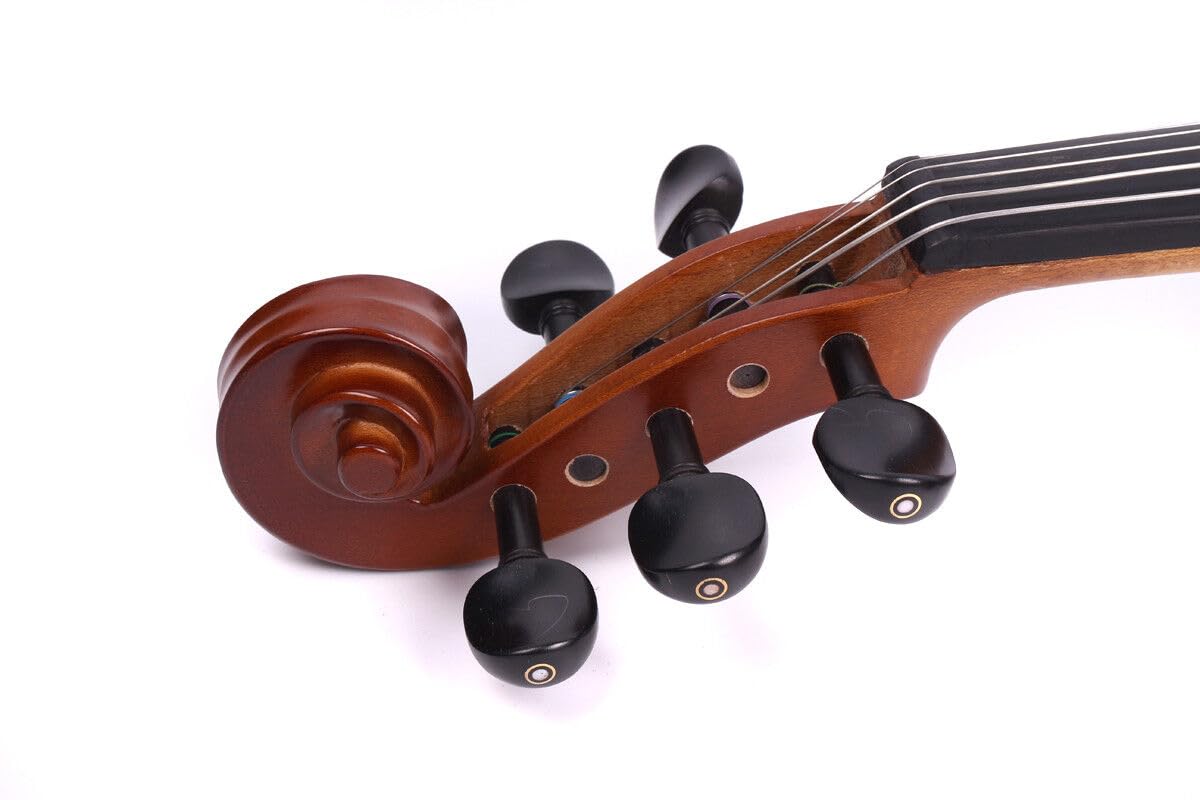 Alto acoustique fait à la main en bois d'épicéa d'érable et d'ébène avec étui de transport, nœud (Marron-5Str-39,4 cm)