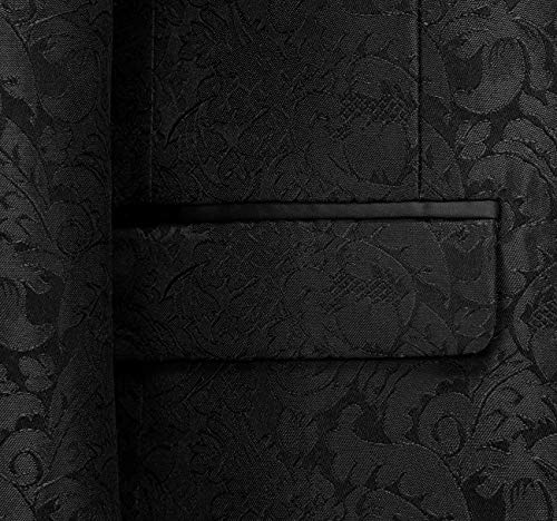 MOGU Mens 2 Piece Suit Slim Fit Shawl Lapel Tuxedo for Daily Business Wedding Party (Suit Jacket + Pants)4