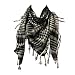 Arab Shemagh Kafiya Square Scarf, White & Black
