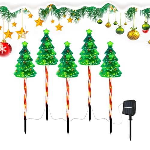 Luz de árbol de Navidad solar para decorar exteriores sin cables 2